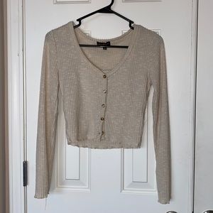 Buttoned Cropped Sweater